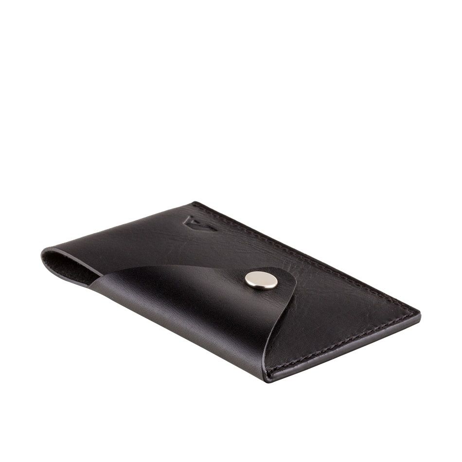 A-SLIM Leather Card Case Tsuki - Black